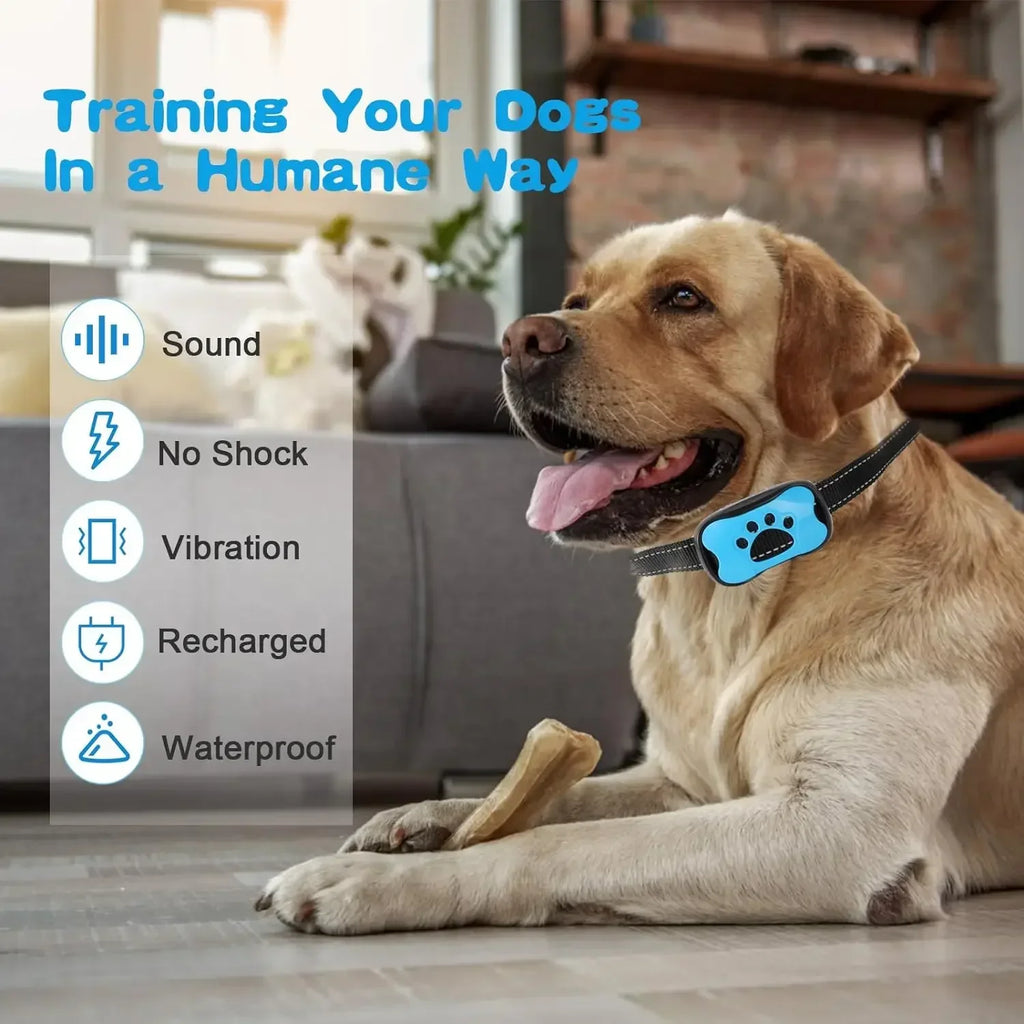 Ultrasonic Anti-Bark Dog Training Collar - Rechargeable, Effective Control
