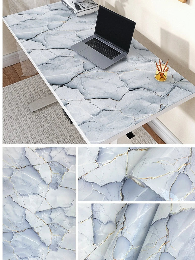 Gilded Marble Waterproof Self-Adhesive Wallpaper for Stylish Interiors