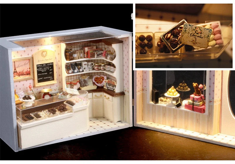 3D DIY Wooden Dollhouse Kit with Furniture - Irish Cottage Toy