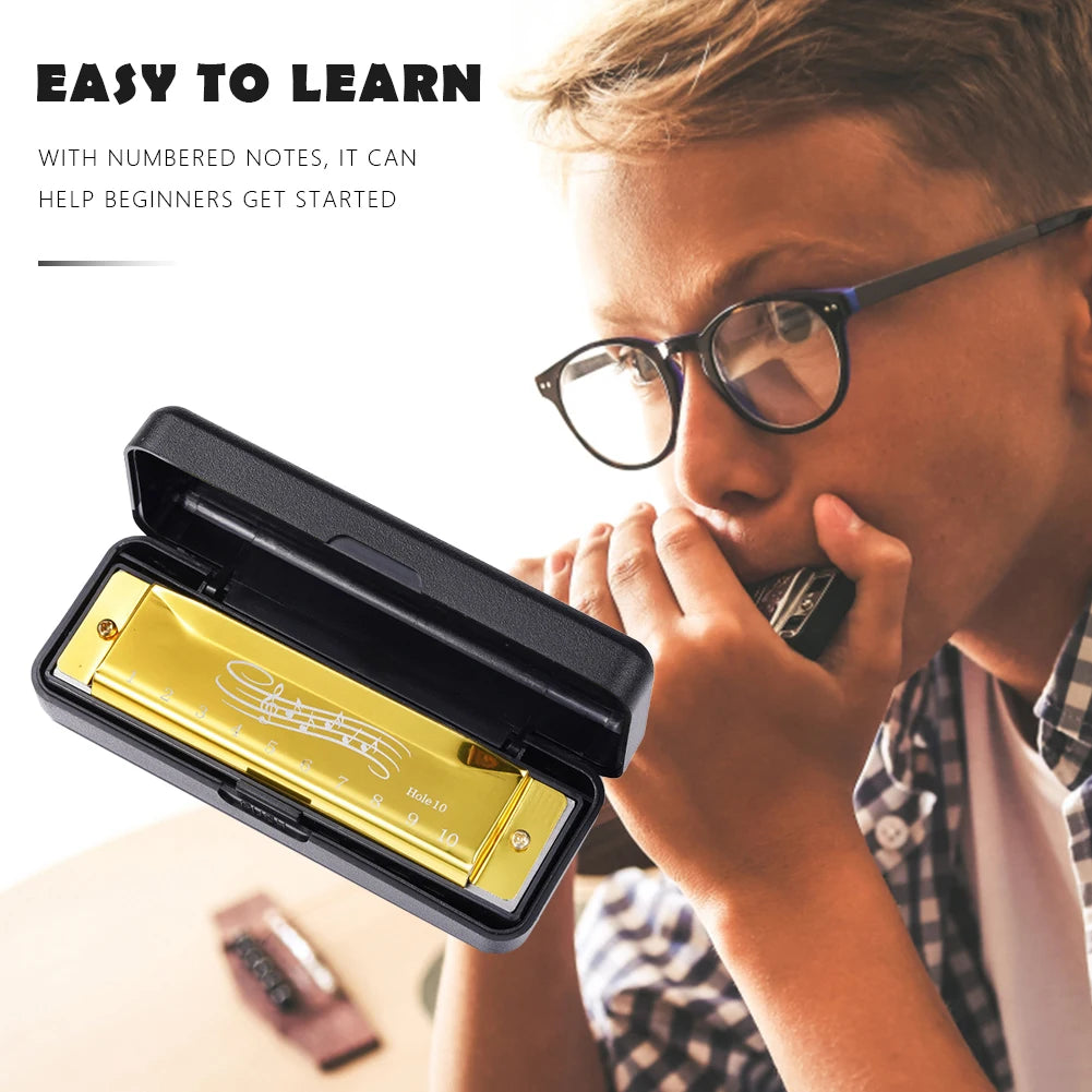 10 Hole 20 Tone Harmonica for Beginners - Portable Music Instrument