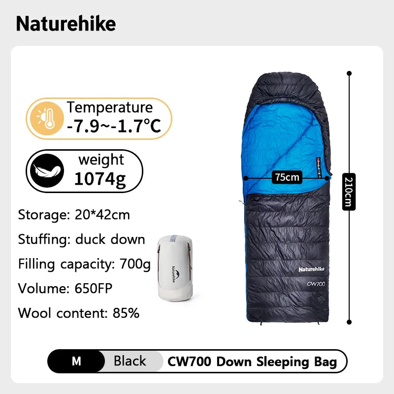 Naturehike Lightweight Duck Down Sleeping Bag for Cold Winter Camping