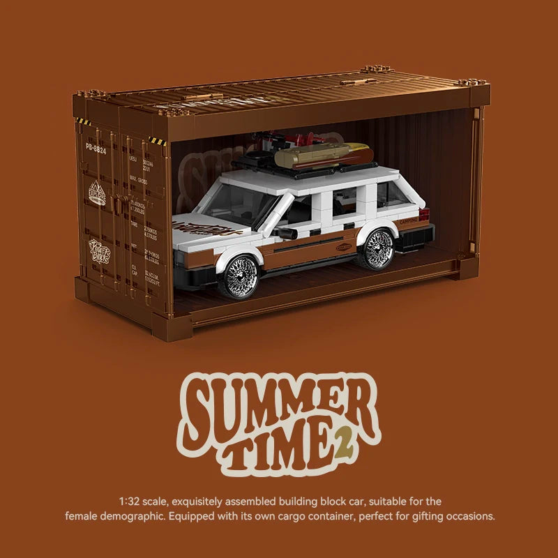 Creative Retro Sedan Building Blocks Model for Kids - MK2 Time Machine