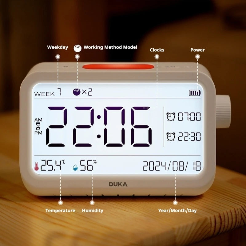 DUKA MT2 Multi-Function Thermohygrometer & Alarm Clock for Home