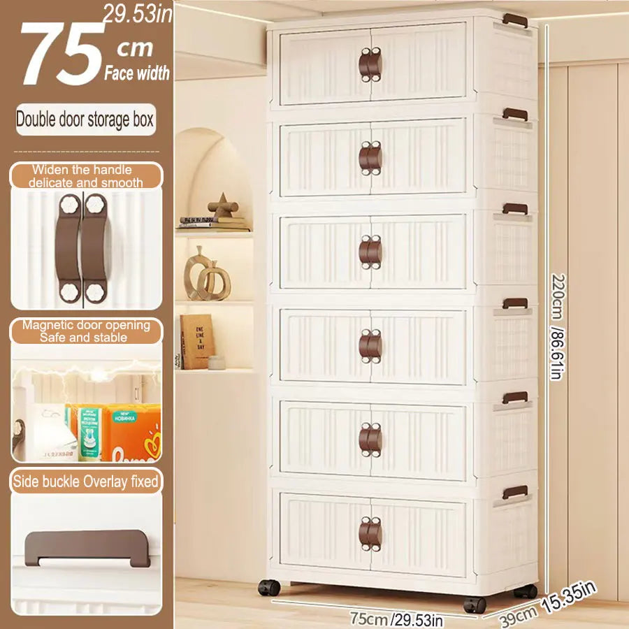 Eco-Friendly Large Capacity Folding Storage Cabinet - Space Saver