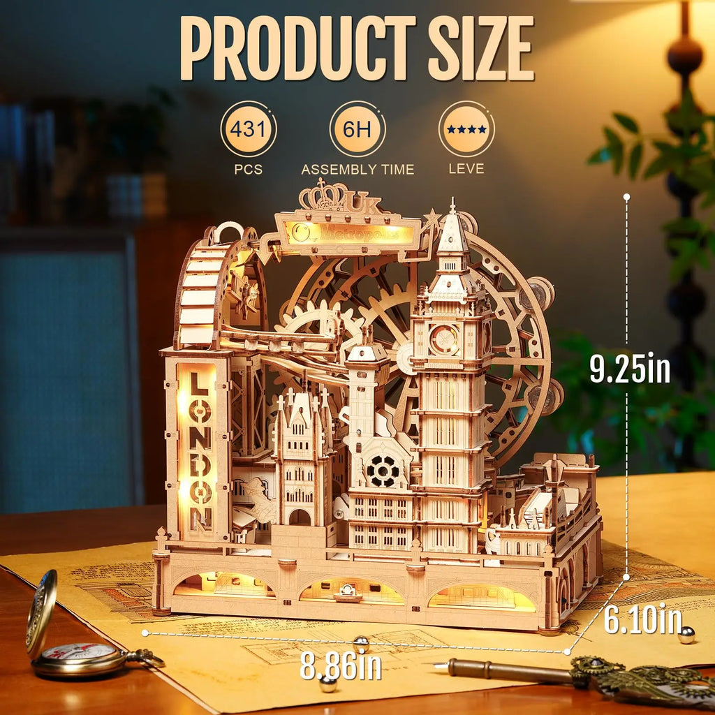 Rokr London Marble Run 3D Puzzle - Fun Interactive Gift for All Ages