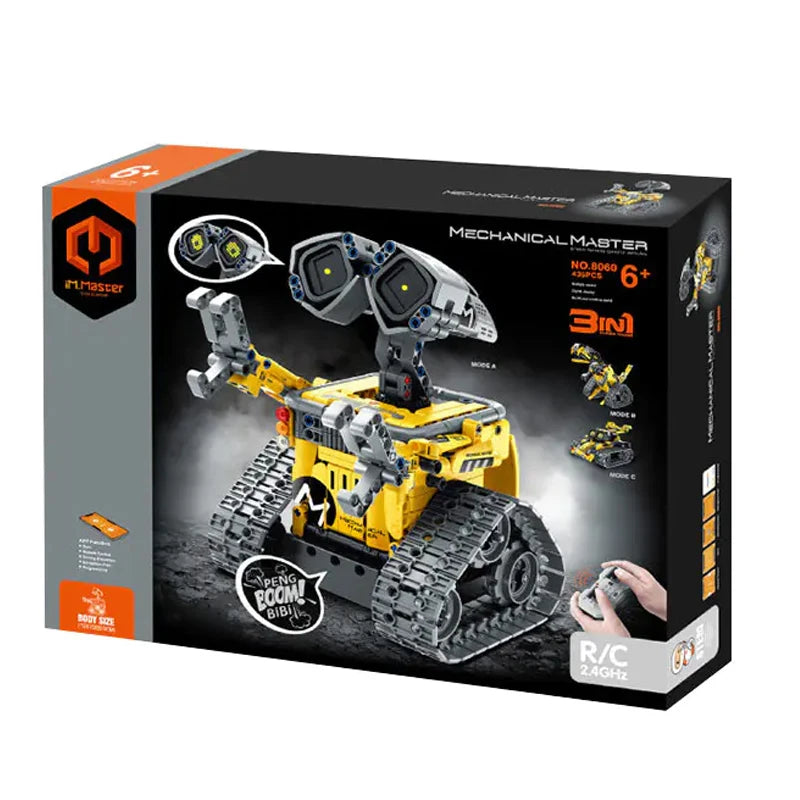 3-in-1 LED Robot Building Block Set for Kids - DIY Educational Toy