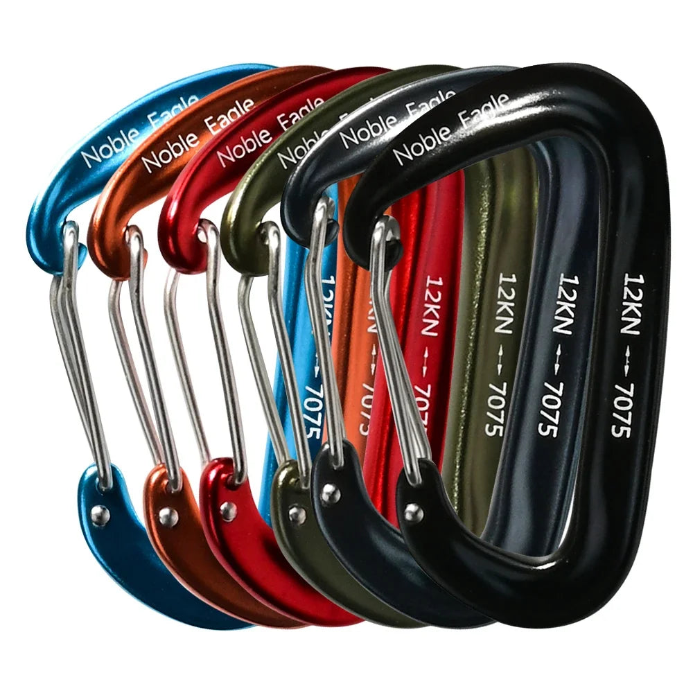 6Pcs Heavy Duty Aluminum Carabiner Set for Camping & Climbing