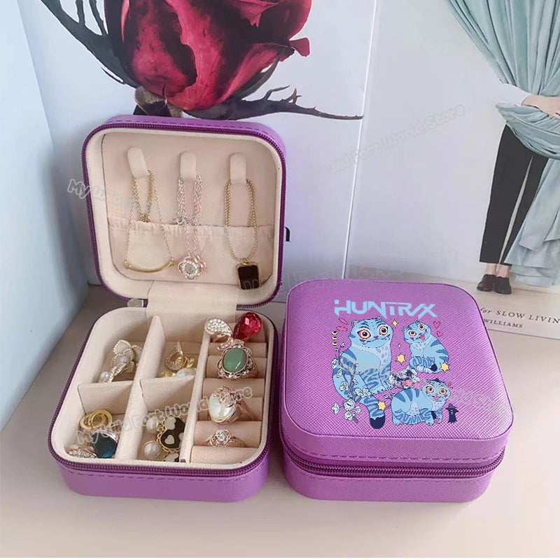 KPOP Jewelry Organizer Box - Stylish Travel Storage for Earrings & Necklaces