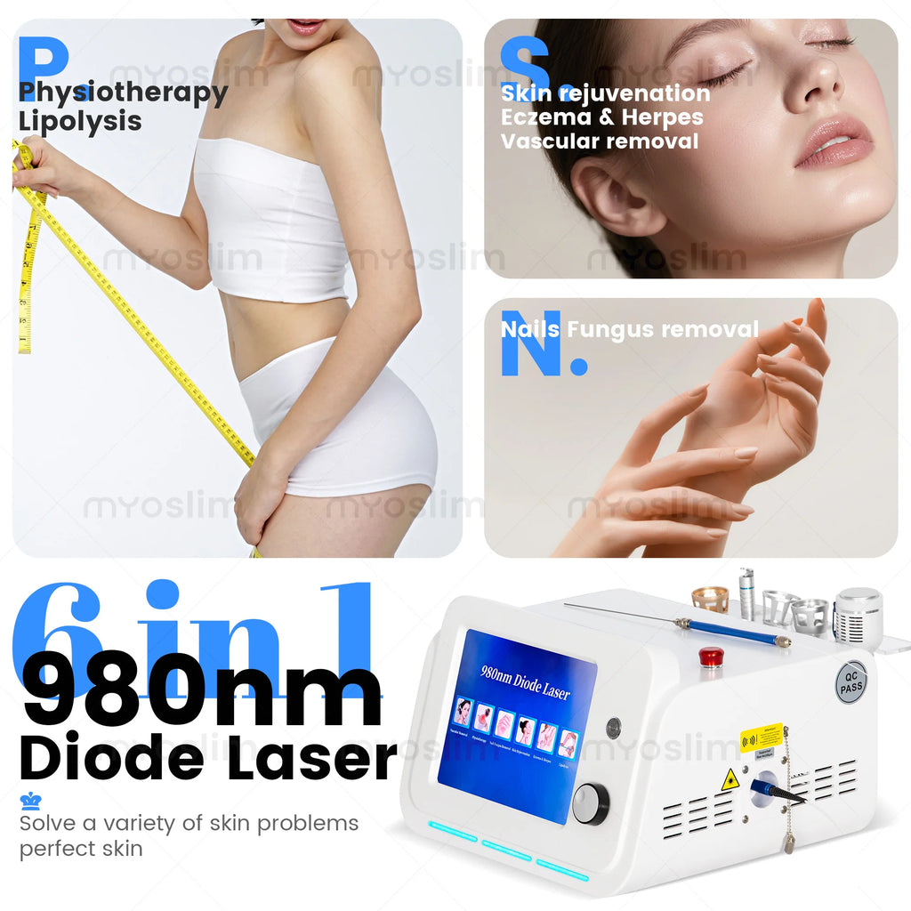 6-in-1 980nm Diode Laser Machine for Skin Care & Body Treatment