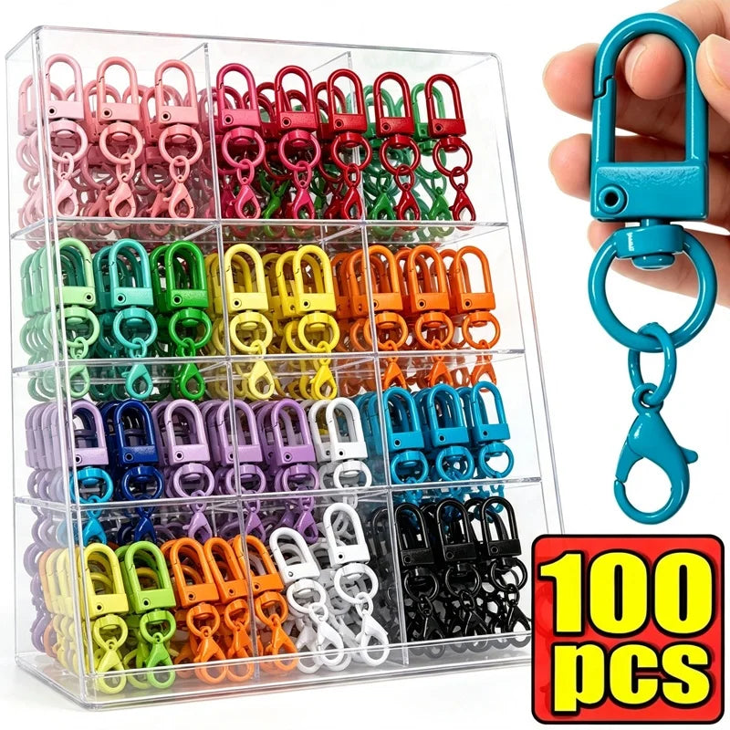 Vibrant Keyring Lobster Clasps with Chains for DIY Jewelry Making