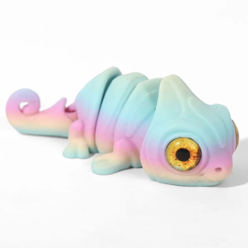 Multi-Joint 3D Printed Chameleon Figures - Unique Home Decor & Gift