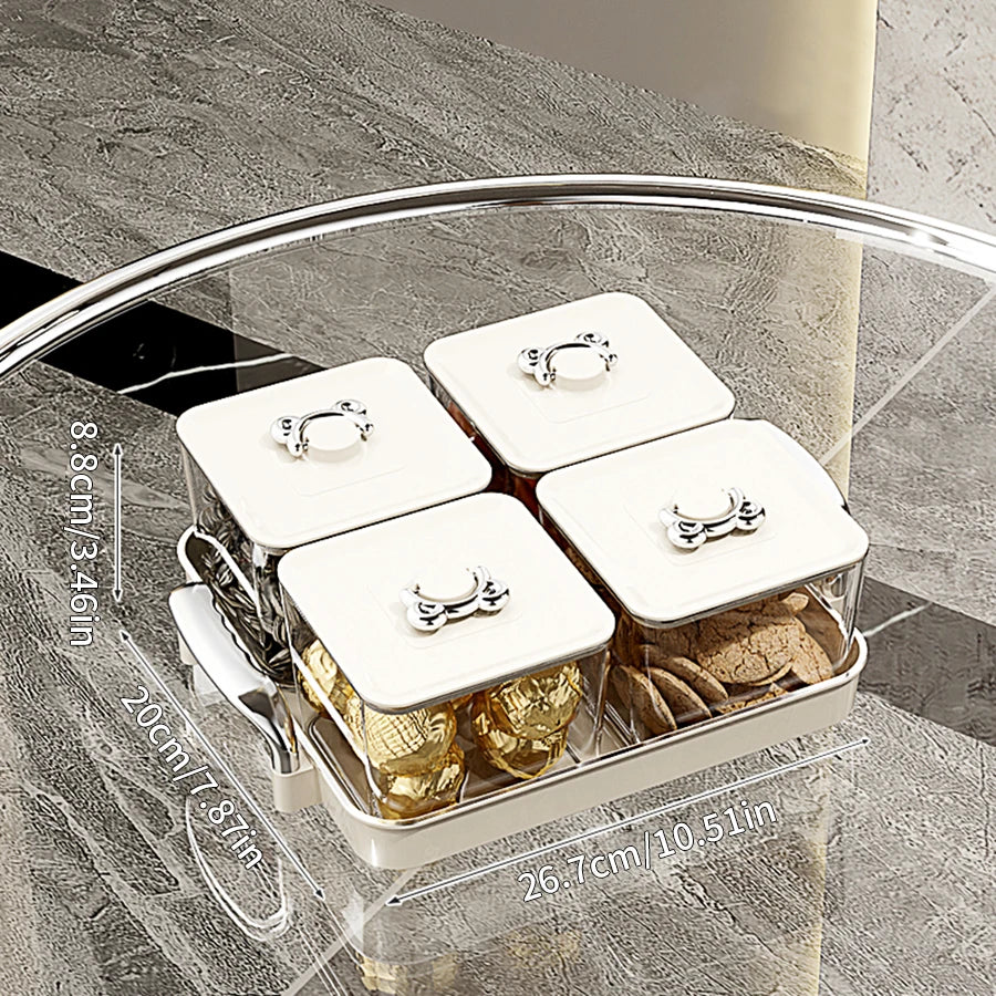 4/6 Compartment Clear Plastic Storage Tray – Durable & Eco-Friendly