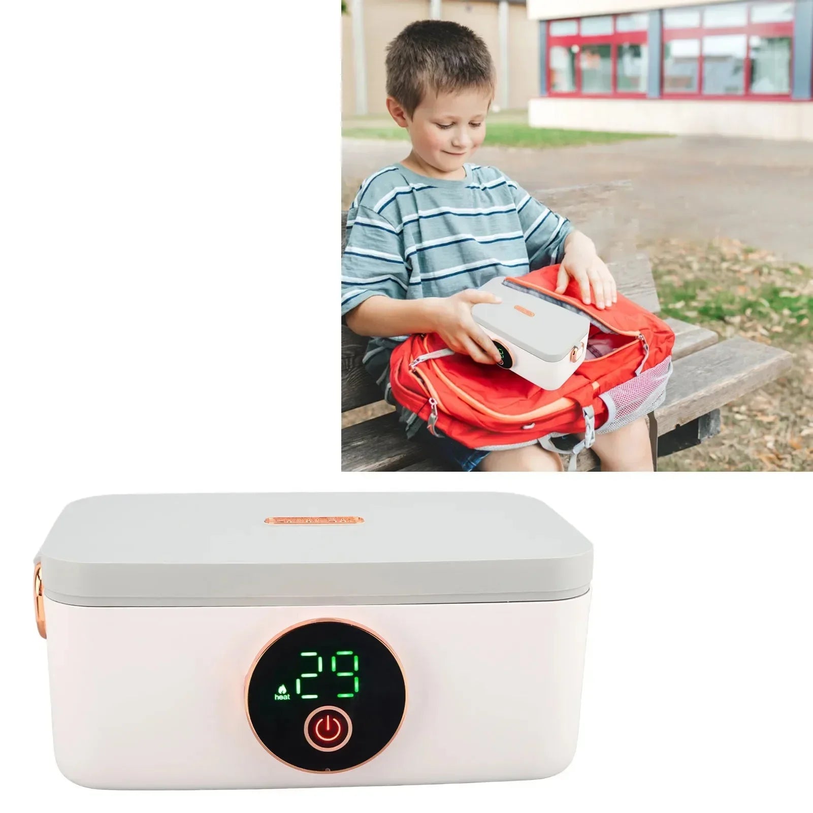 1L USB Rechargeable Electric Lunch Warmer Box for Office & Travel