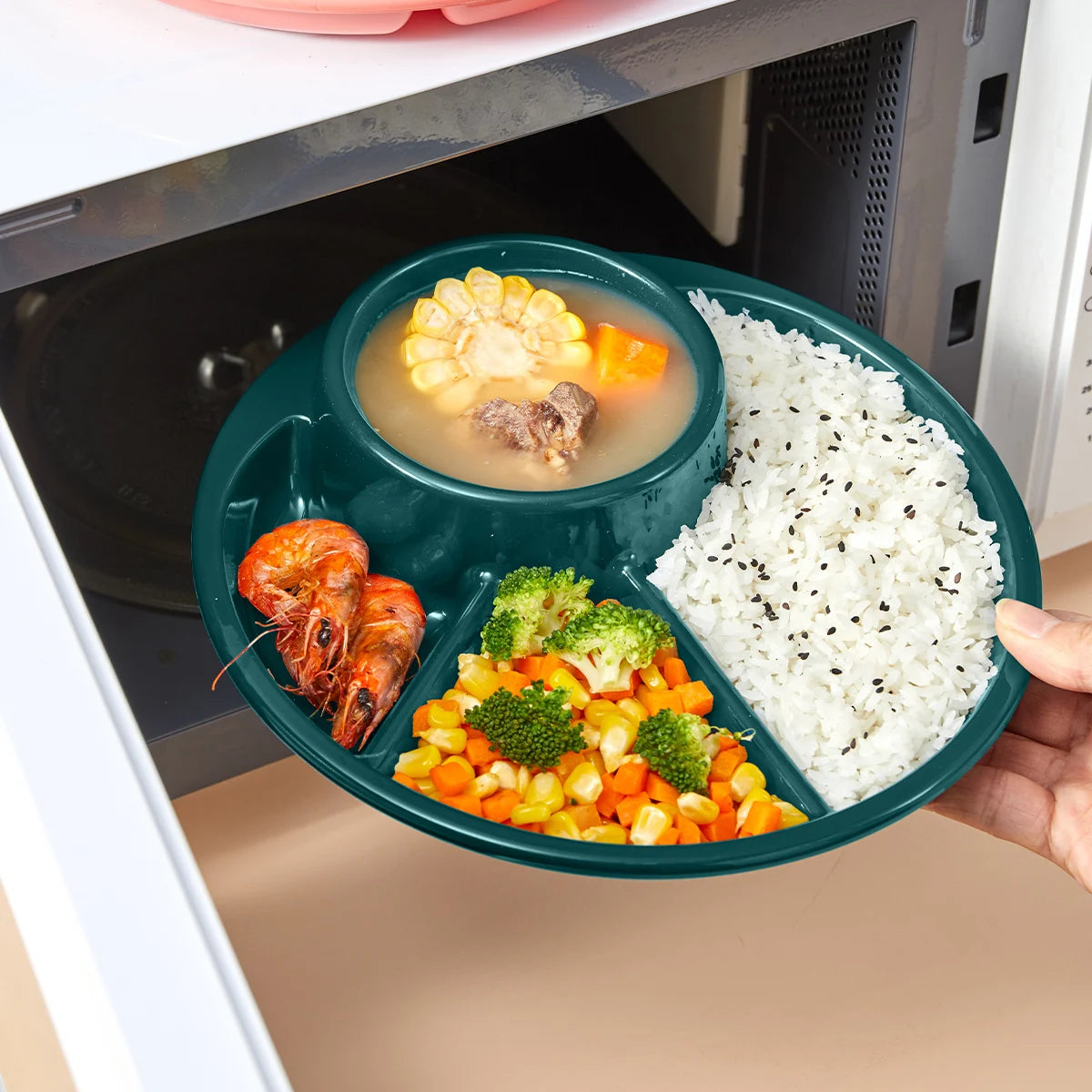Divided Salad Plate - Reusable & Microwave Safe for Kids