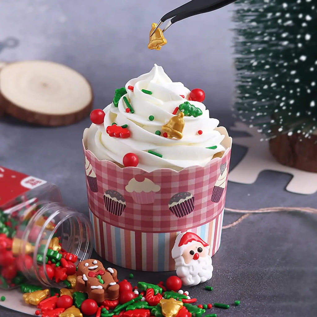 Festive Christmas Sprinkles Mix - Santa & Tree Jimmies for Baking