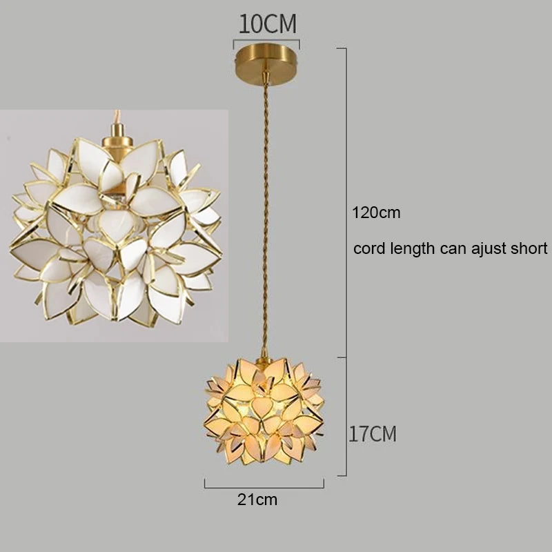 Nordic Copper Glass Pendant Light - Stylish LED Fixture for Home