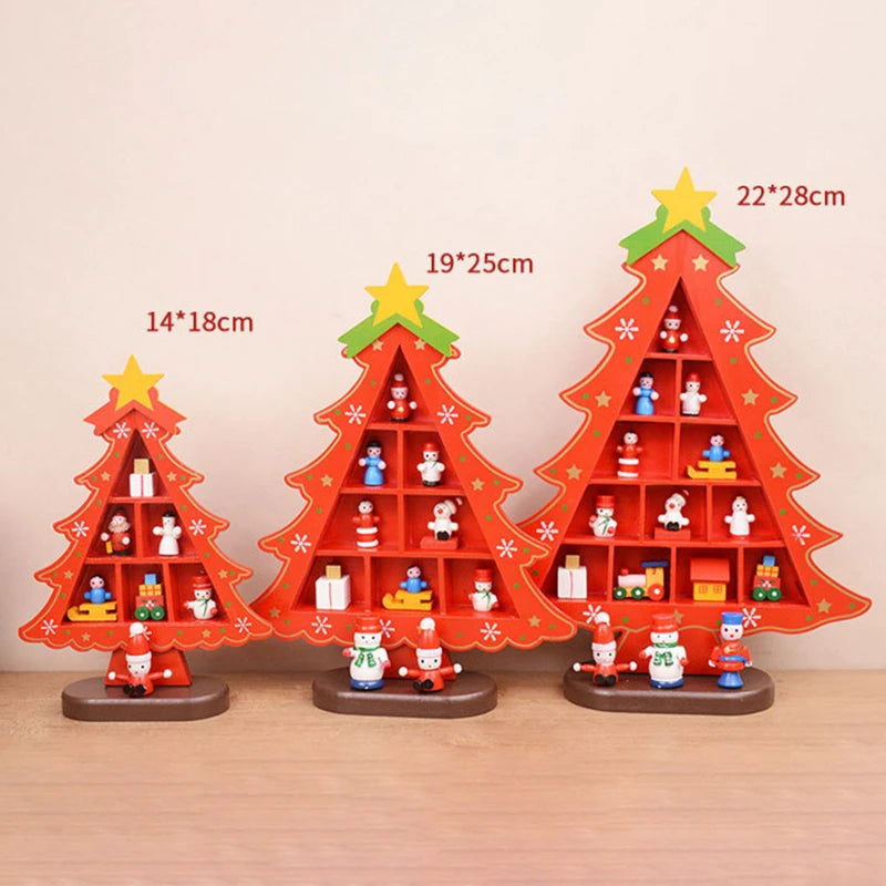 Creative 3D Wooden Christmas Tree Table Decoration - Festive Home Accent