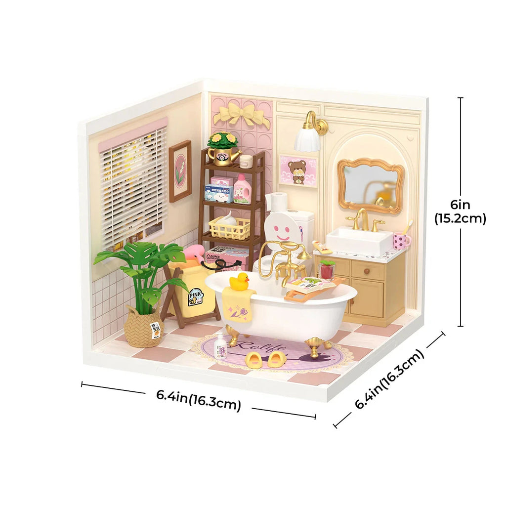 ROBOTIME Rolife Super Creator Pop Bubble Bathroom Dollhouse Kit