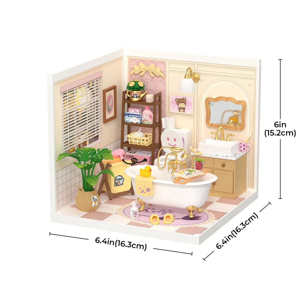 ROBOTIME Rolife Super Creator Pop Bubble Bathroom Dollhouse Kit
