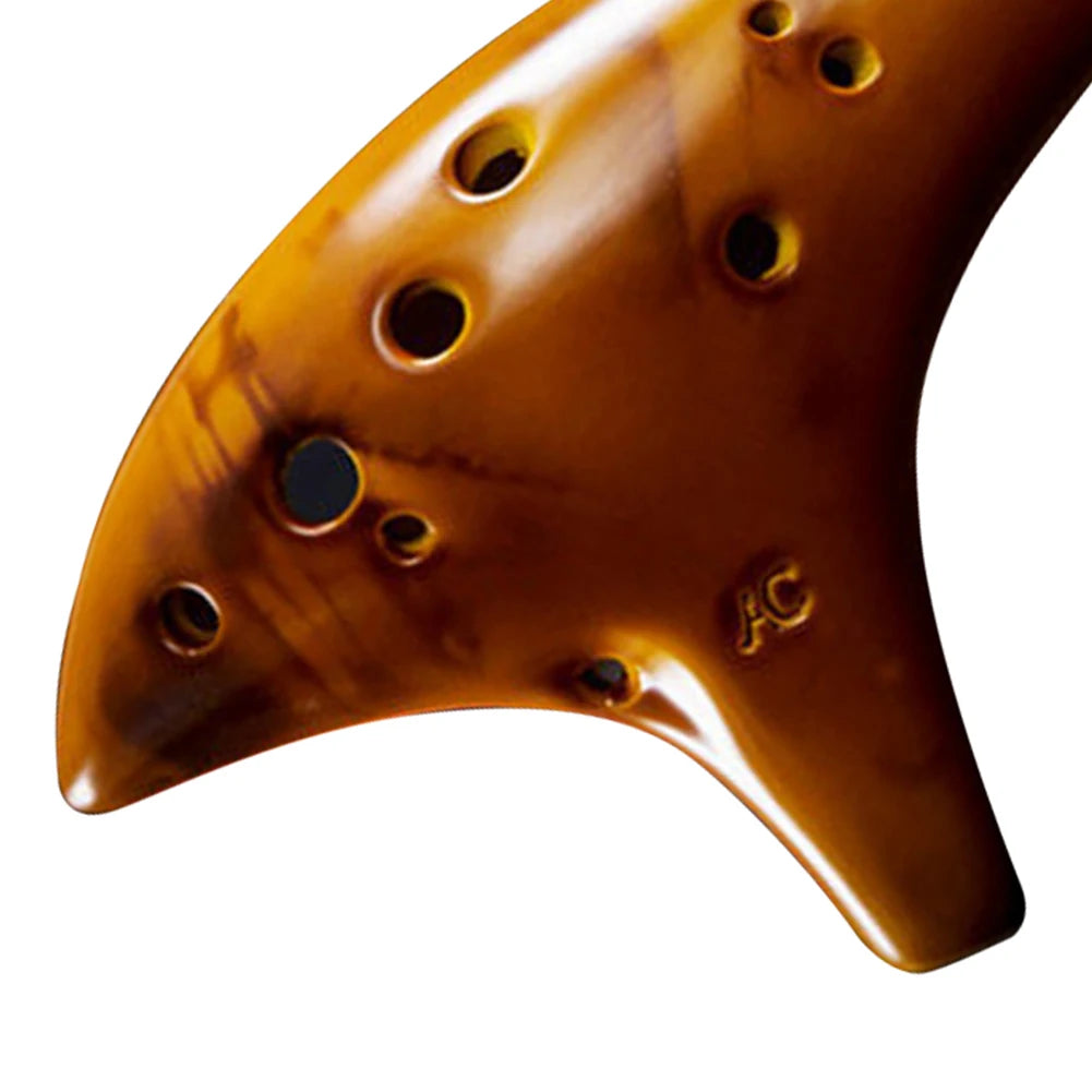 12 Hole Alto C Ceramic Ocarina with Song Book & Carry Bag - Perfect for Beginners
