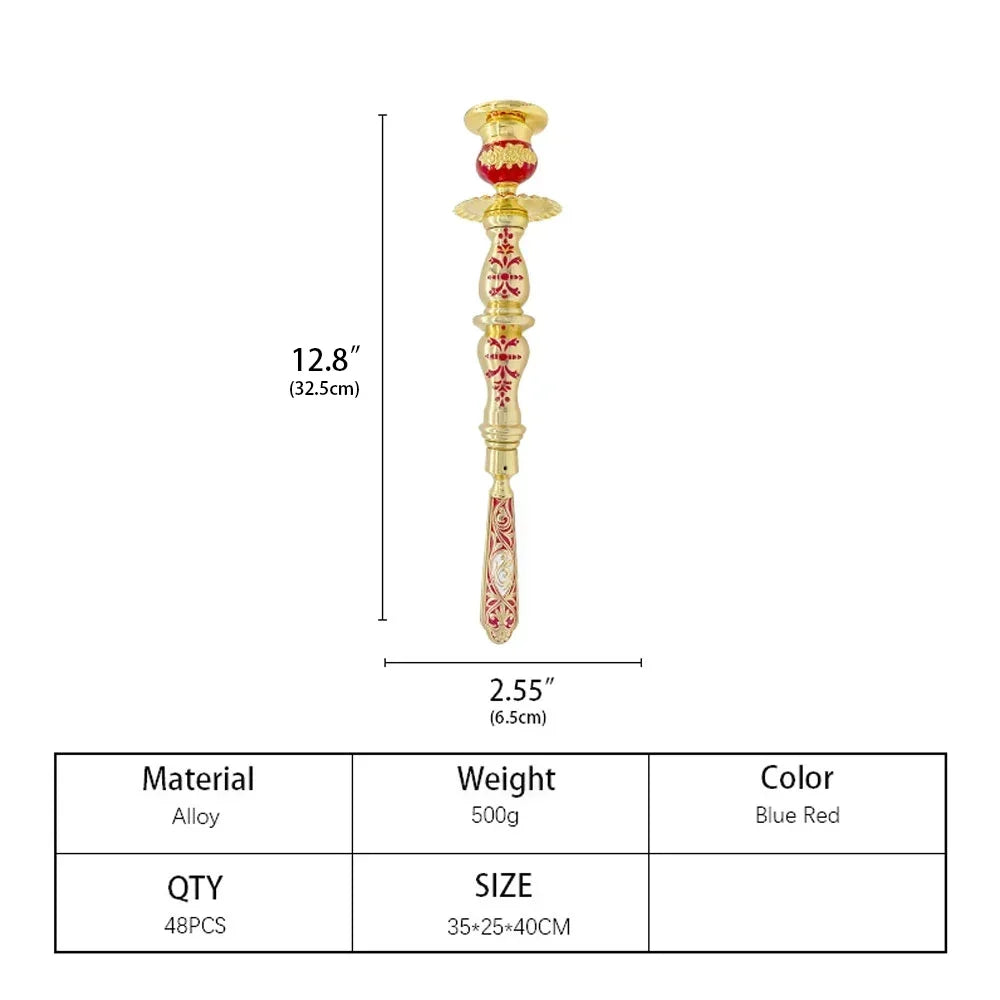 Elegant Handcrafted Metal Candlestick for Religious Ceremonies