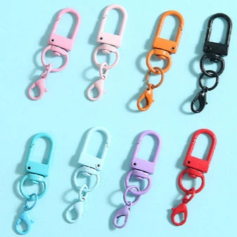 Vibrant Keyring Lobster Clasps with Chains for DIY Jewelry Making