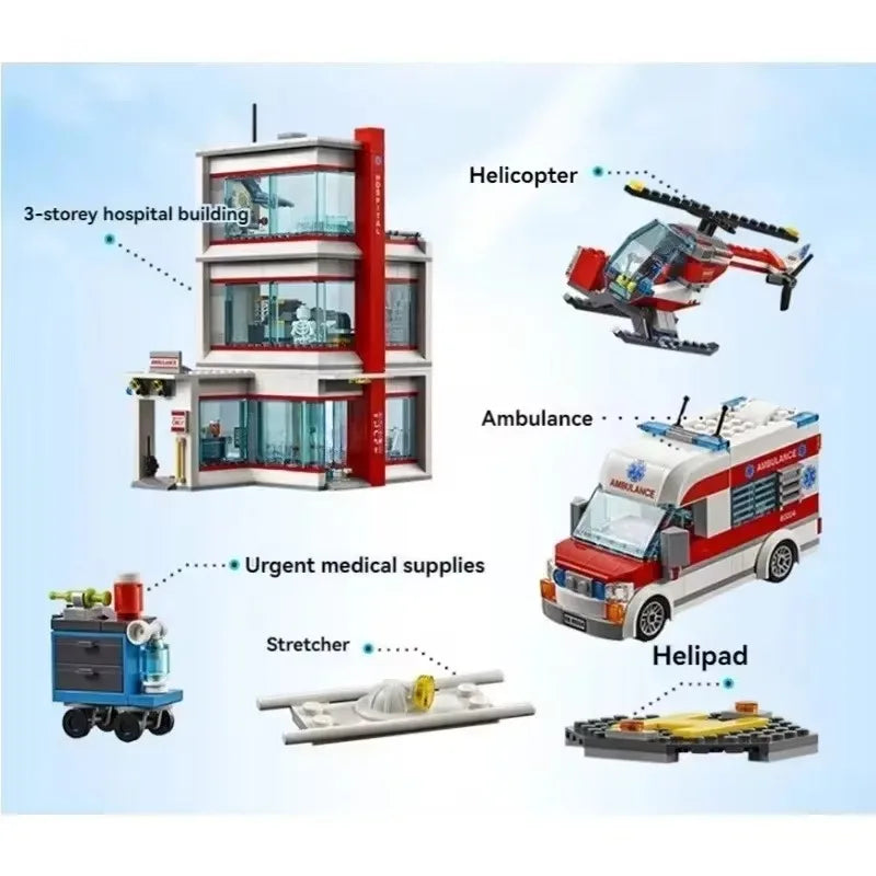 City Series Hospital Building Blocks Set for Creative Play