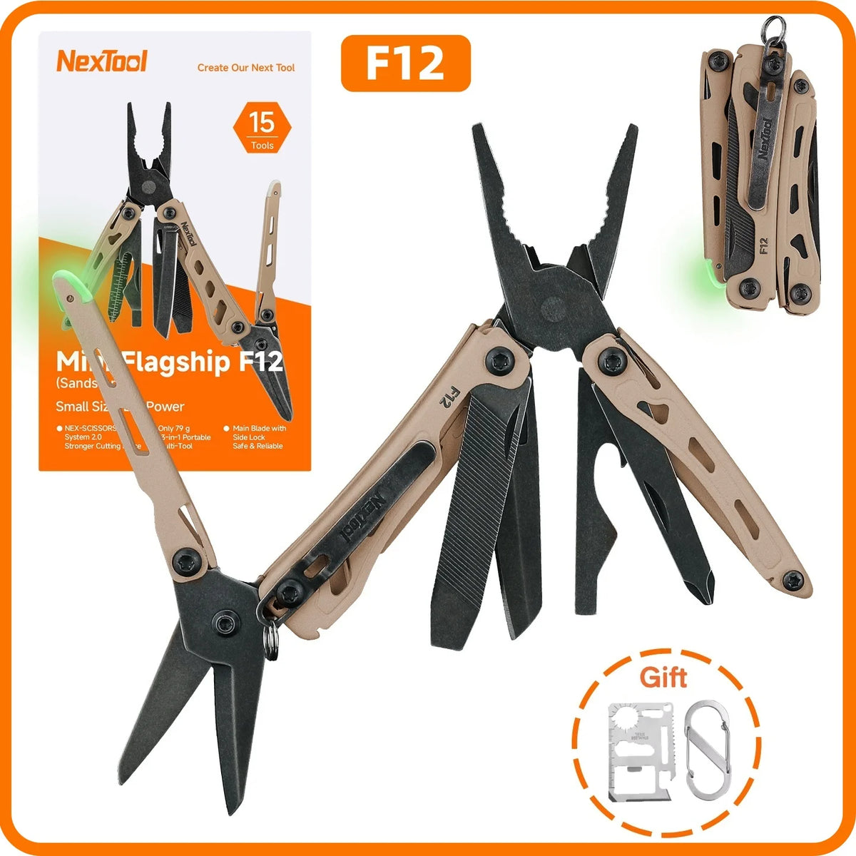 NexTool Mini Flagship F12 13-in-1 Multi-Tool: EDC Folding Tool