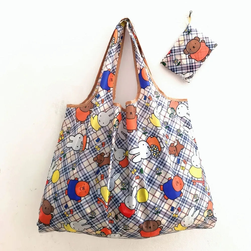 Miffy Extra Large Waterproof Nylon Folding Shopping Tote Bag