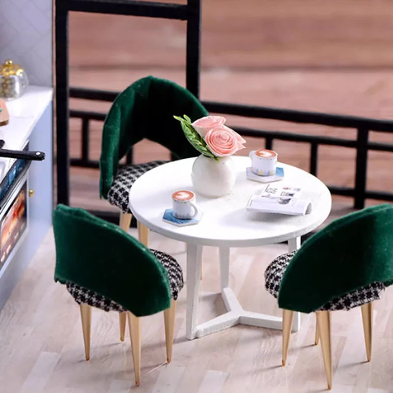 3D Wooden Mini Dollhouse Kit - DIY Duplex Apartment with Furniture