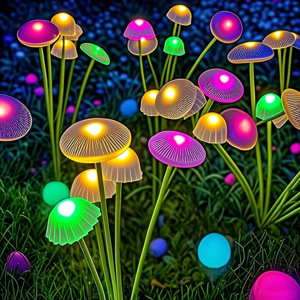 Waterproof Dual Mode LED Solar Mushroom Garden Lights for Ambiance