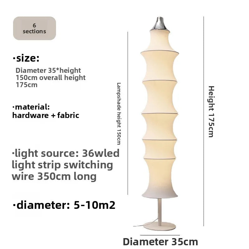 Elegant Modern Silk Art Floor Lamp - LED Lighting for Stylish Decor