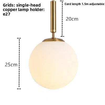Nordic Modern Glass Pendant Lamp for Bedroom & Living Room