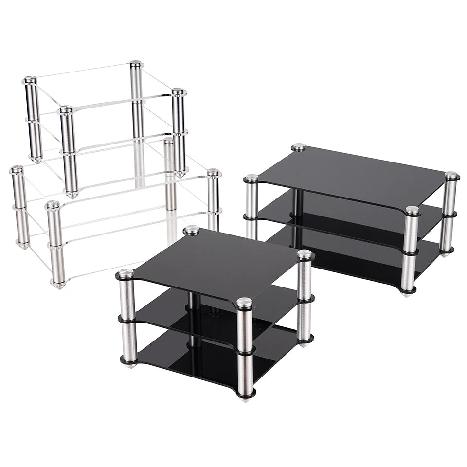 Double Layer Acrylic & Aluminum Alloy HIFI Audio Rack for Amplifiers