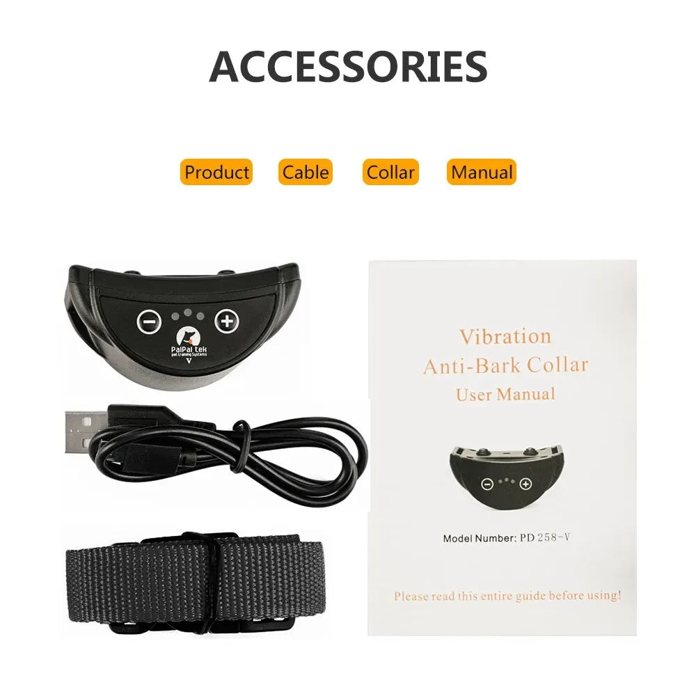 Rechargeable Anti-Bark Dog Collar - Vibration Training for Dogs