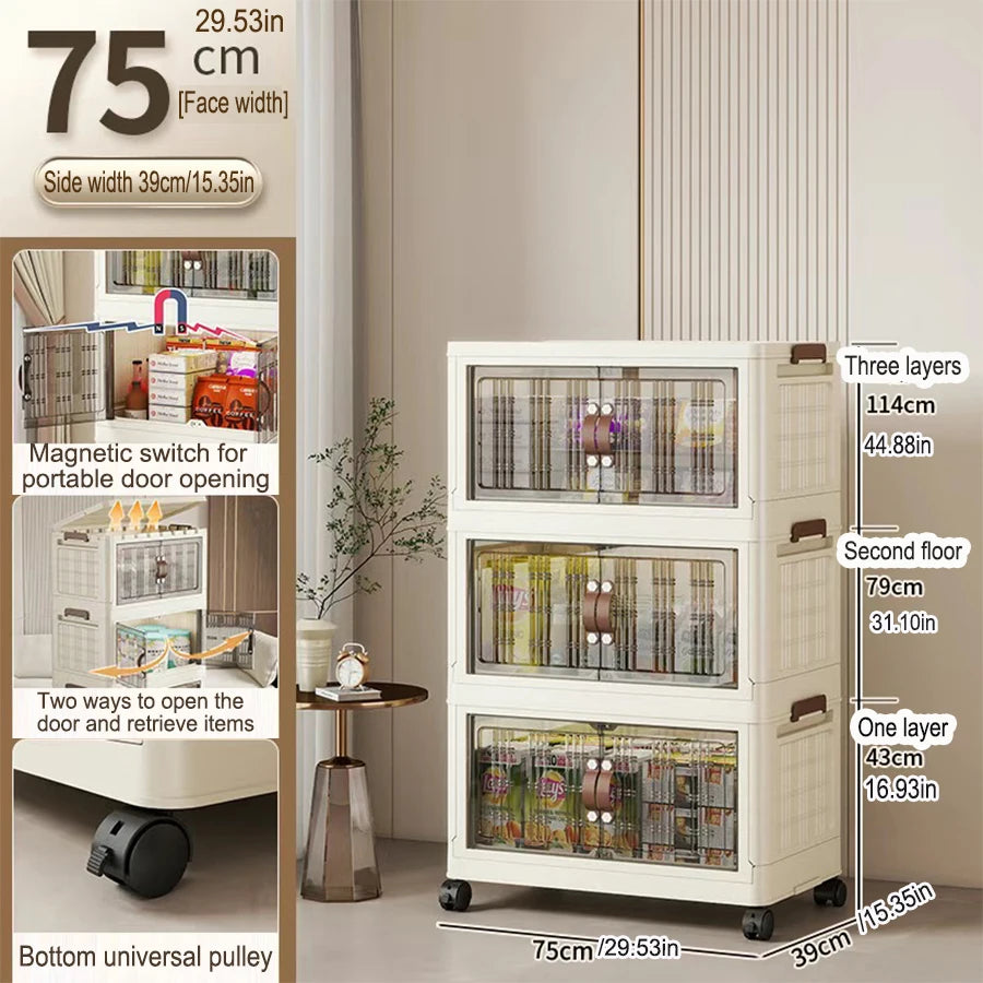 Eco-Friendly Large Capacity Folding Storage Cabinet - Space Saver