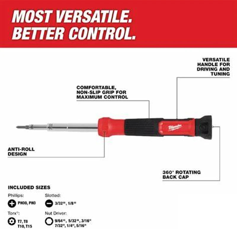 Milwaukee 4-in-1 Precision Multi-Bit Screwdriver for All Repairs