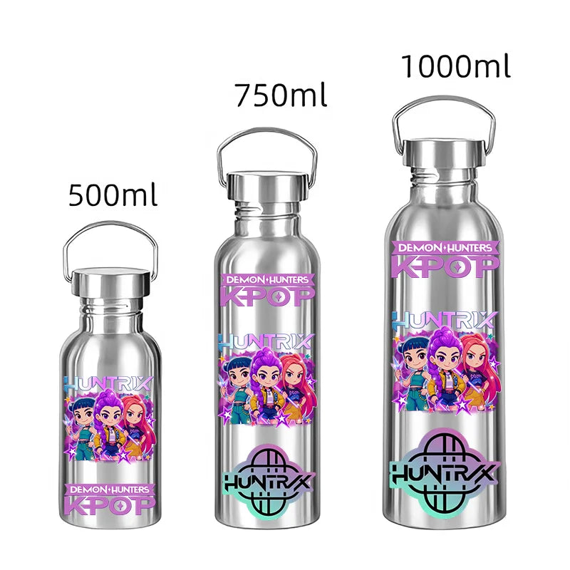 KPop Style Stainless Steel Water Bottle - 500/750/1000ML
