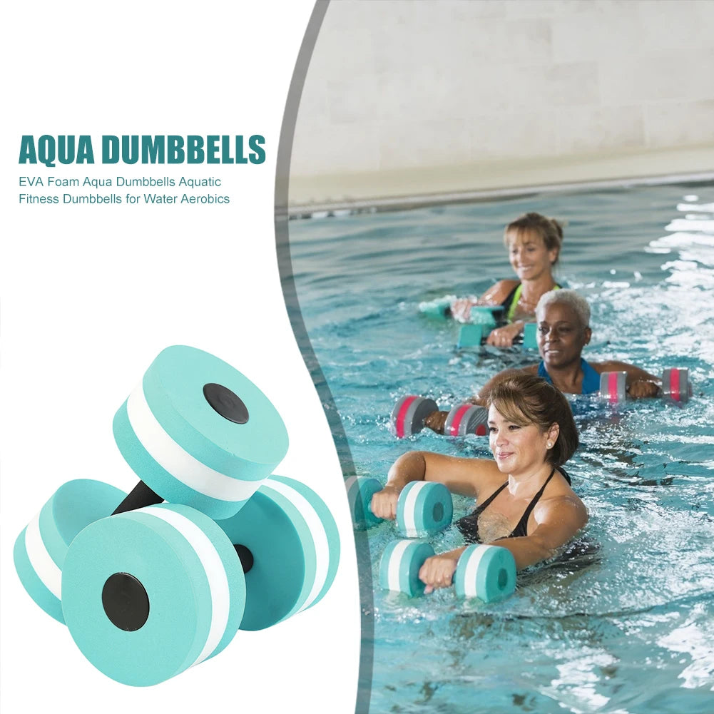 Aqua Fitness Dumbbells - 2 Pack EVA Foam Water Weights for Pool Exercise