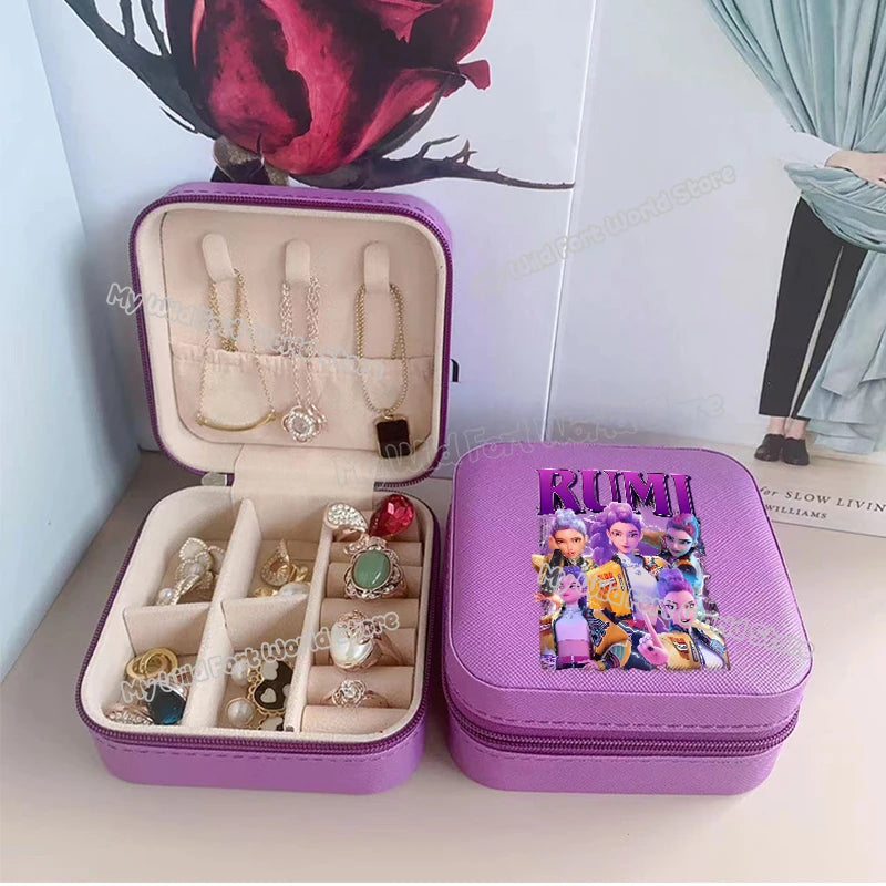 KPOP Jewelry Organizer Box - Stylish Travel Storage for Earrings & Necklaces