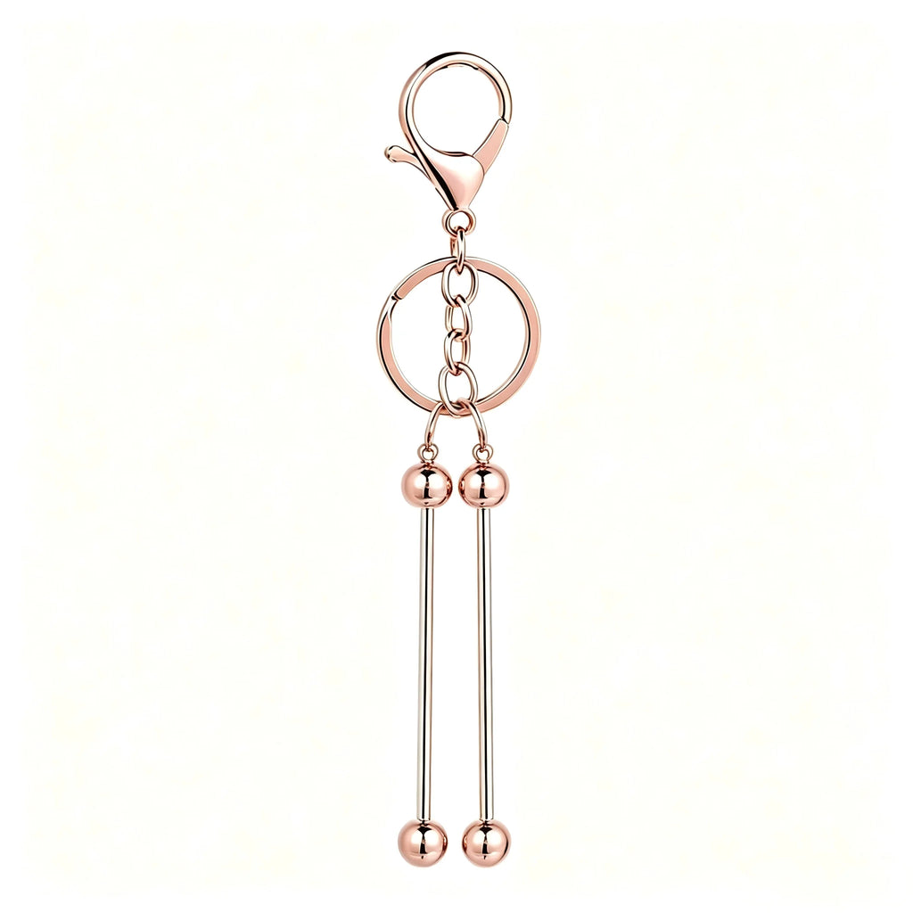 DIY Double Beadable Key Rods - 5/8/18 Pcs Stainless Steel Keychain Accessories