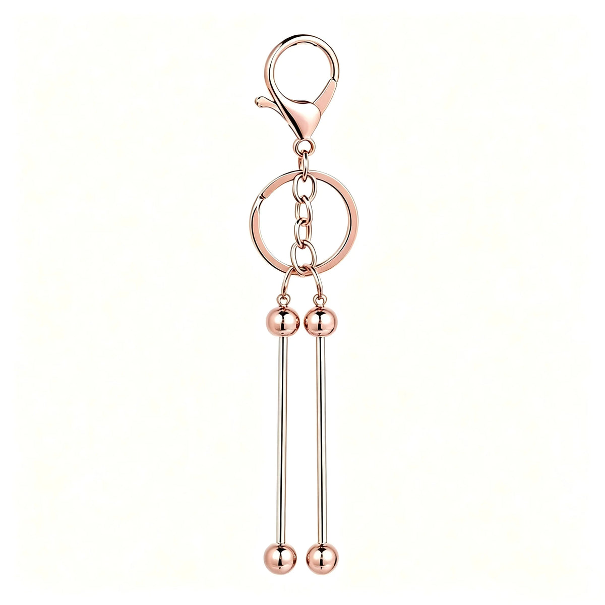 DIY Double Beadable Key Rods - 5/8/18 Pcs Stainless Steel Keychain Accessories