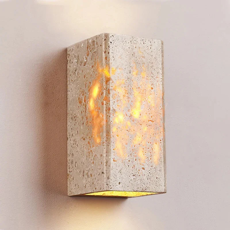 Elegant Wabi Sabi Yellow Marble LED Wall Lamp for Modern Interiors