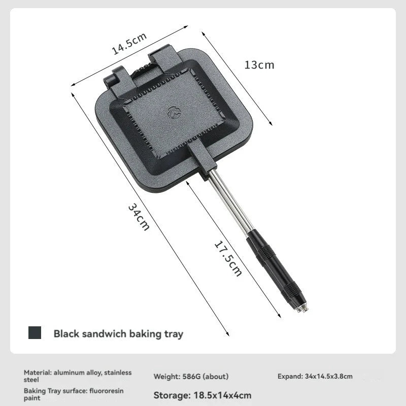 CAMPINGMOON Non-Stick Double-Sided Sandwich Grill Pan - BKTT-1315
