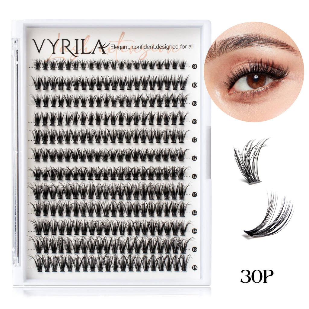VYRILA C Curl 3D Wispy DIY Eyelash Extensions - Reusable & Natural Look