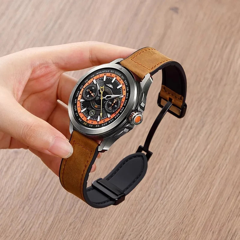 Luxurious Leather 22mm Magnetic Strap for Xiaomi Watch S1-S4