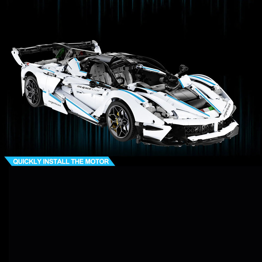 MOULD KING 1:8 S8605 White Super Sports Car Building Blocks Set