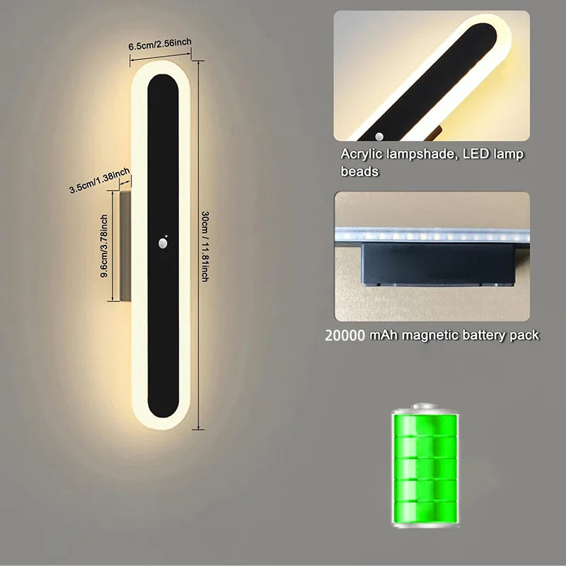 Rechargeable Indoor Wall Light with Motion Sensor - Elegant & Versatile