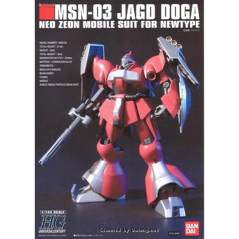 Bandai HGUC MSN-03 Jagd Doga Gundam Model Action Figure