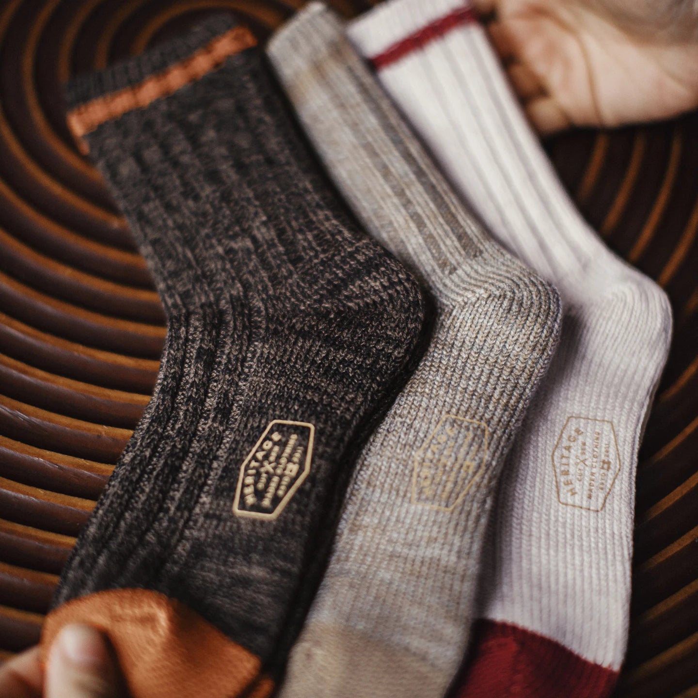 Maden Men's 3-Pack Wool Blend Thermal Mid-Calf Socks Set